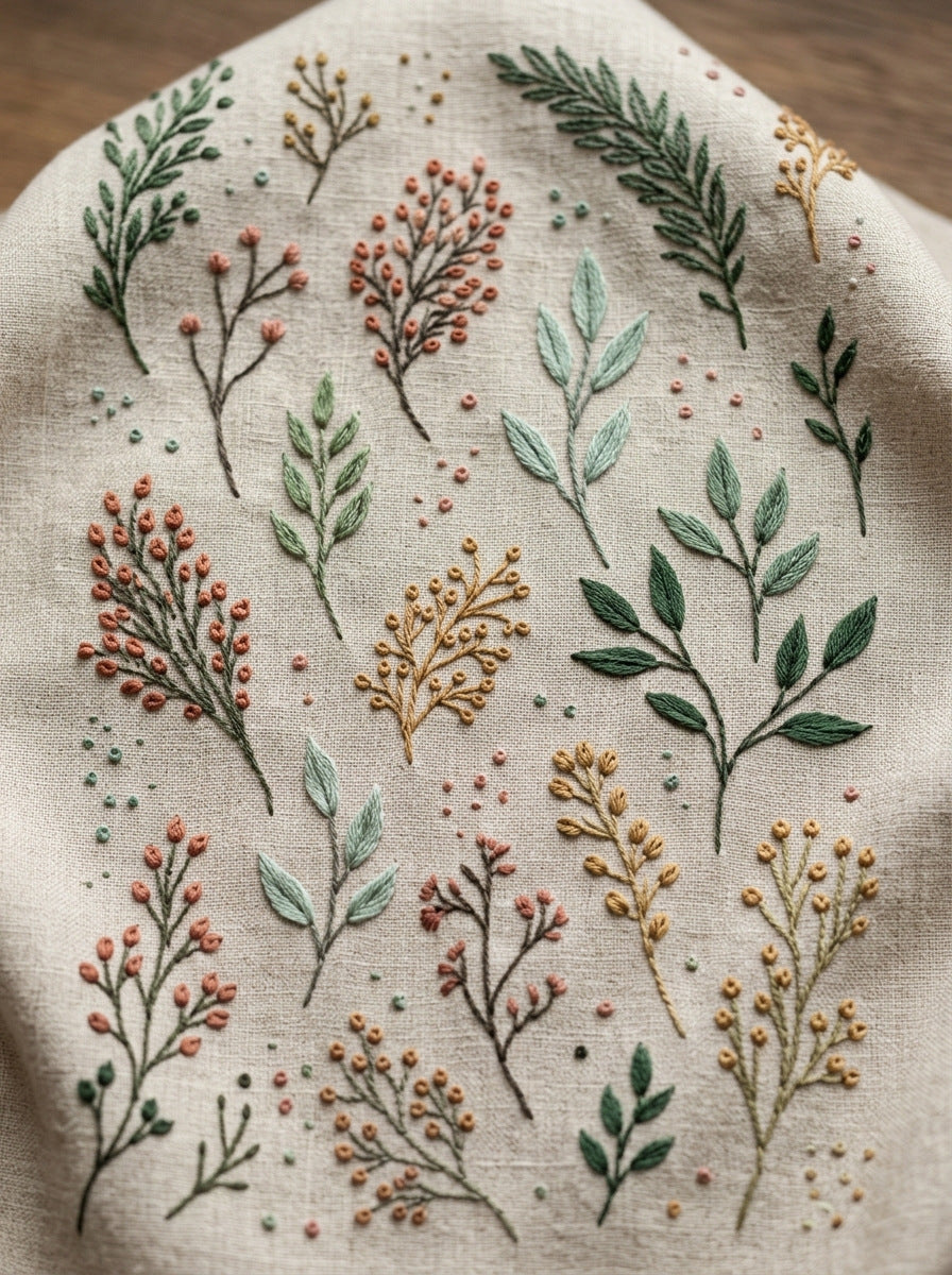 Botanical Sprig Embroidery Pattern Book from Botanical Sprig Library Book 4, a digital embroidery design reference for machine embroidery designs, embroidery patterns and small motif and accent designs.