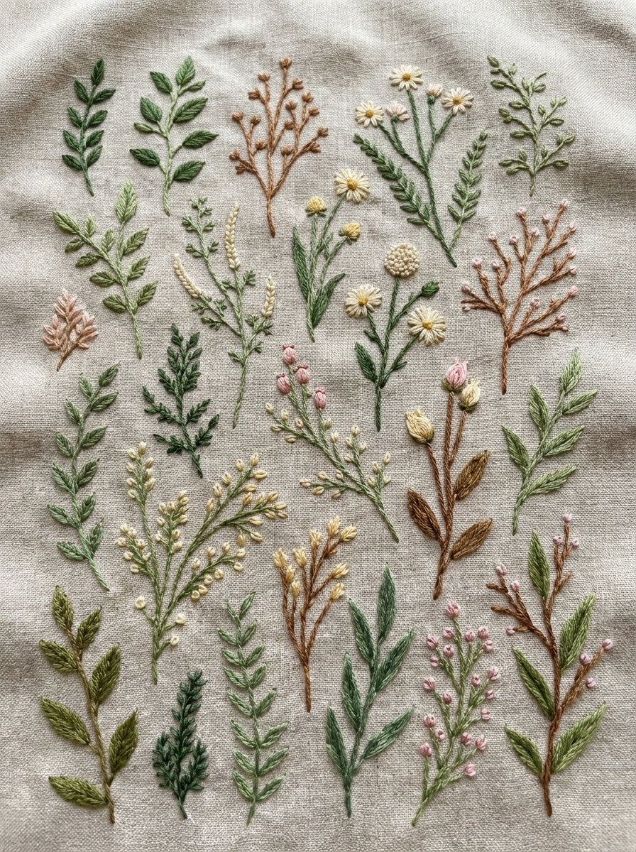 Botanical Sprig Embroidery Pattern Book from Botanical Sprig Library Book 5, a digital embroidery design reference for machine embroidery designs, embroidery patterns and small motif and accent designs.