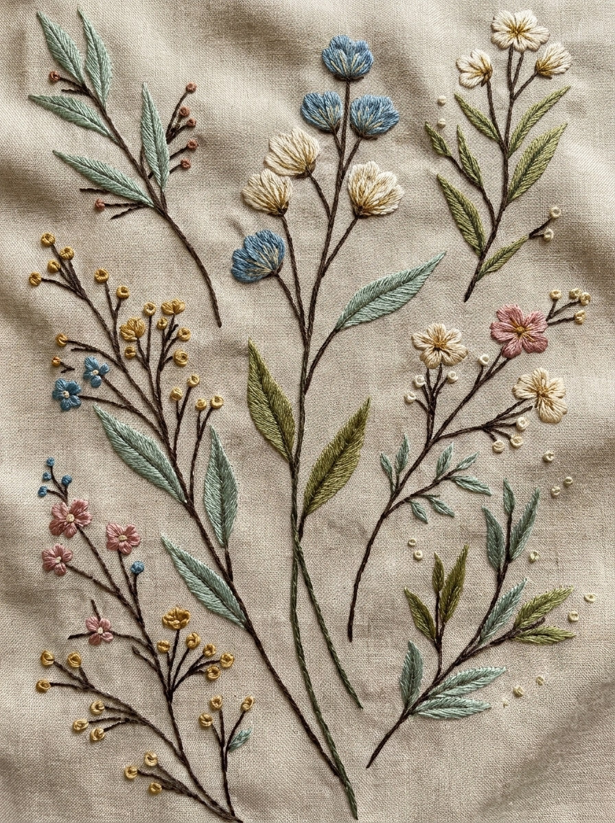 Botanical Sprig Embroidery Pattern Book from Botanical Sprig Library Book 9, a digital embroidery design reference for machine embroidery designs, embroidery patterns and small motif and accent designs.