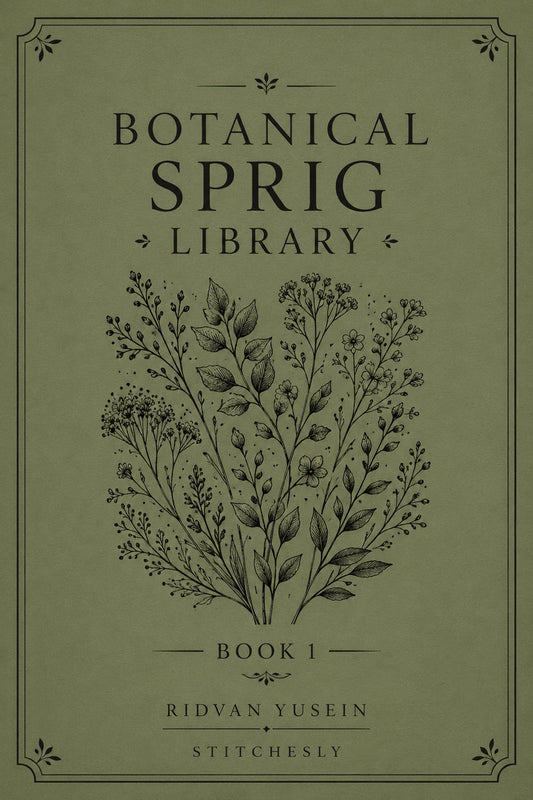 Botanical Sprig Library 1 Book from Botanical Sprig Library Book 1, a digital embroidery design reference for machine embroidery designs, embroidery patterns and small motif and accent designs.