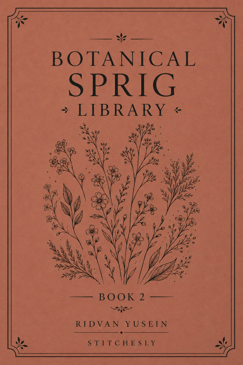 Botanical Sprig Library 2 Book 02 from Botanical Sprig Library Book 2, a digital embroidery design reference for machine embroidery designs, embroidery patterns and small motif and accent designs.