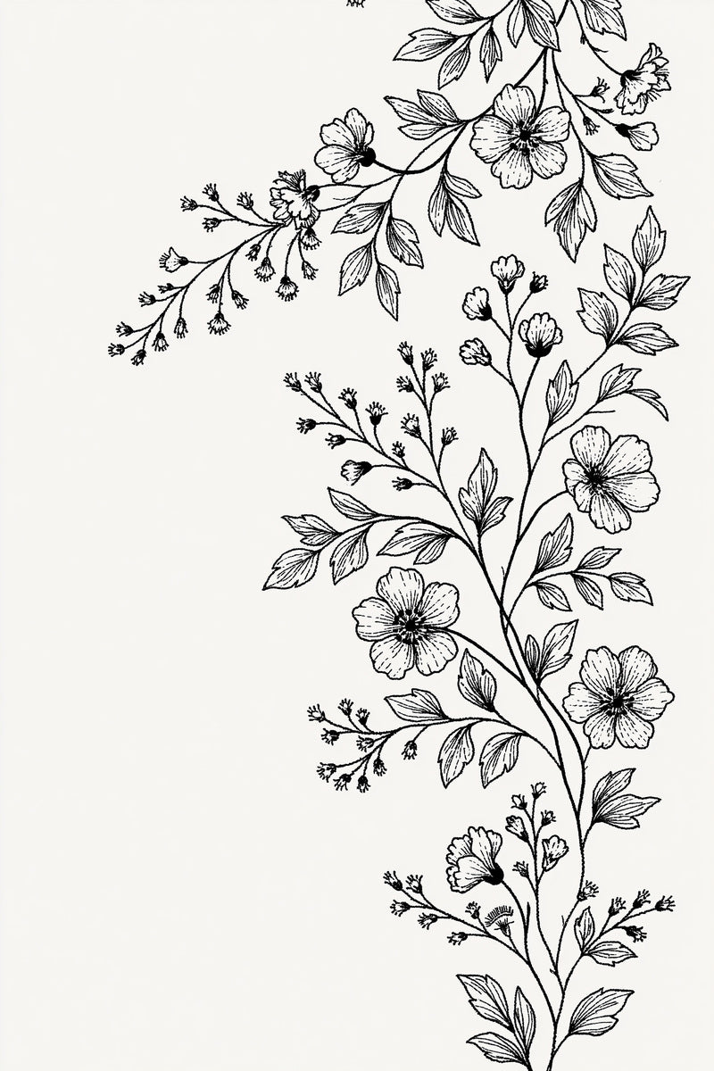 Botanical Table Runner Border 02 from Napkins, Table Runners & Kitchen Linens Book 3, a digital embroidery design reference for machine embroidery designs, embroidery patterns and border and edge embroidery.