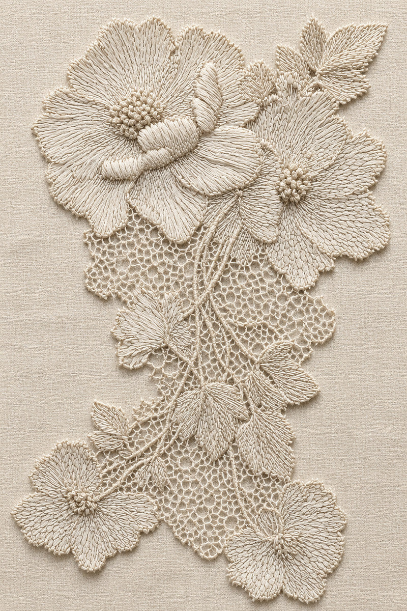 Broderie Floral Corner 1 from Lace Embroidery & Broderie Designs Book 3, a digital embroidery design reference for machine embroidery designs, embroidery patterns and corner embroidery.