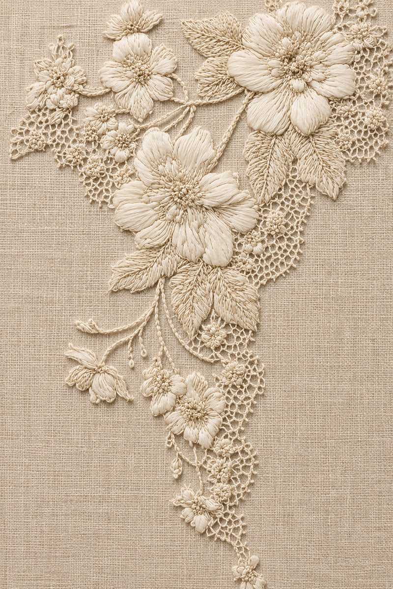 Broderie Floral Corner A1 from Lace Embroidery & Broderie Designs Book 1, a digital embroidery design reference for machine embroidery designs, embroidery patterns and corner embroidery.