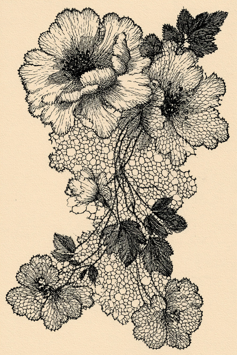 Broderie Floral Corner from Lace Embroidery & Broderie Designs Book 3, a digital embroidery design reference for machine embroidery designs, embroidery patterns and corner embroidery.