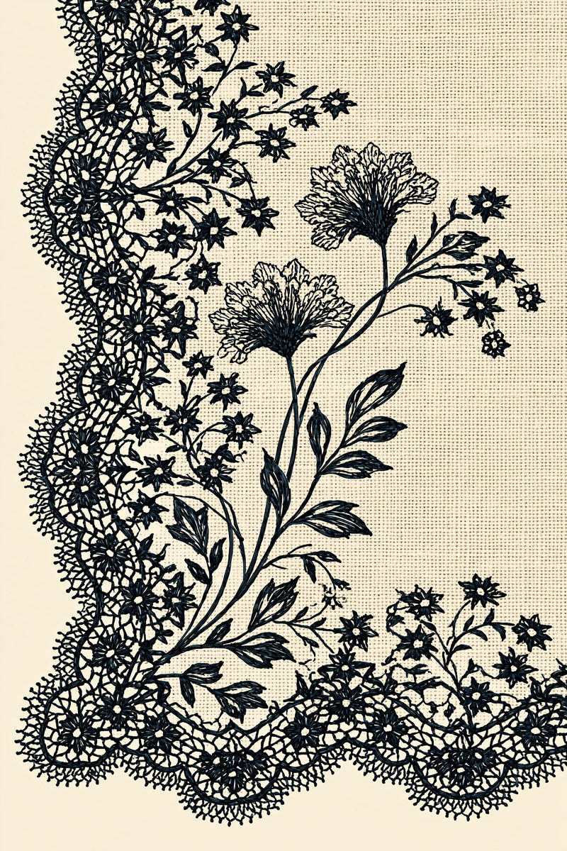 Broderie Napkin Edge from Napkins, Table Runners & Kitchen Linens Book 2, a digital embroidery design reference for machine embroidery designs, embroidery patterns and border and edge embroidery.