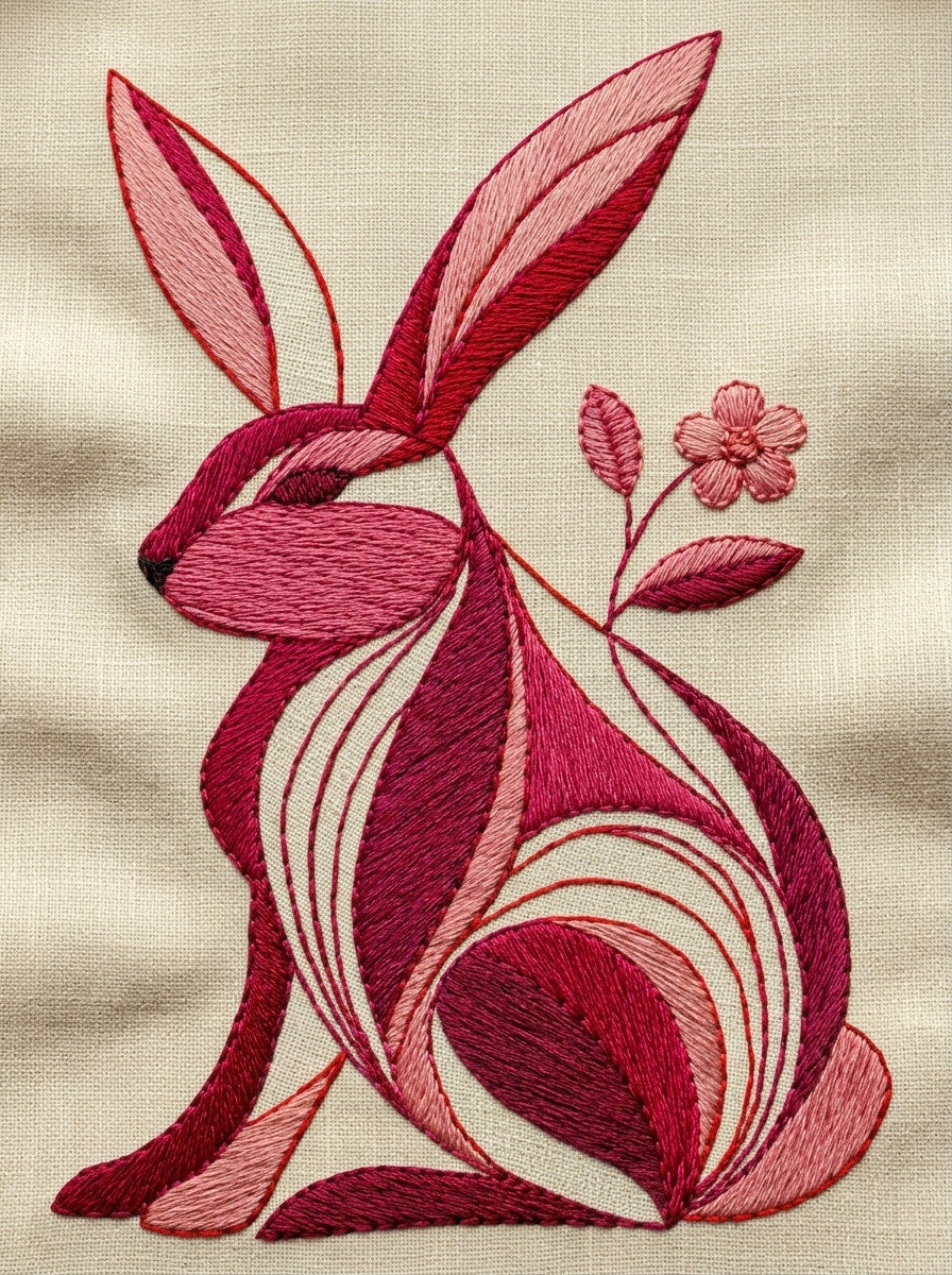 Bunny Appliqu Motif Appliqu Compatible from Appliqué Compatible Designs Book 4, a digital embroidery design reference for machine embroidery designs, embroidery patterns and embroidery design reference.