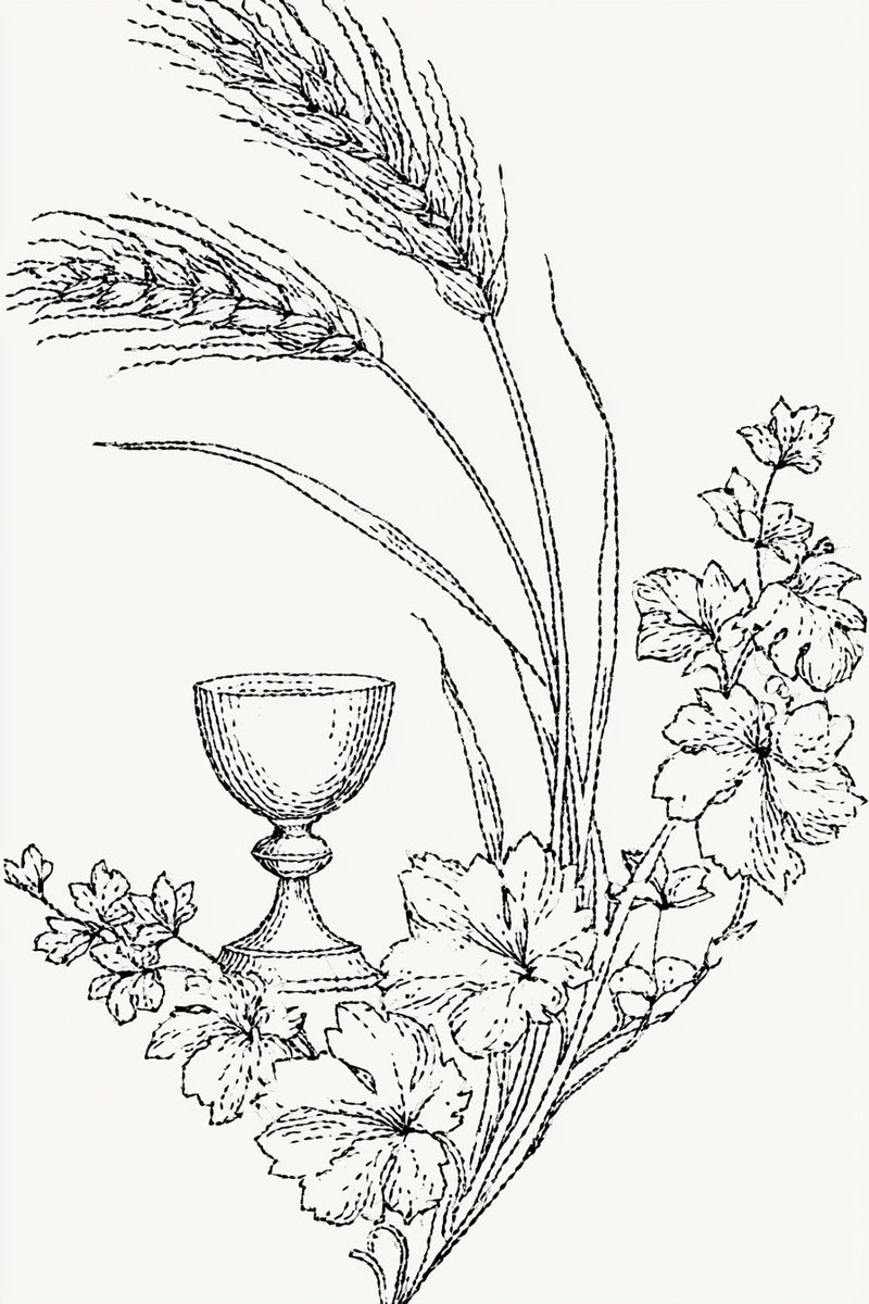 Chalice Church Linen Corner 02 from Church Embroidery & Sacred Ornament Book 3, a digital embroidery design reference for machine embroidery designs, embroidery patterns and corner embroidery.