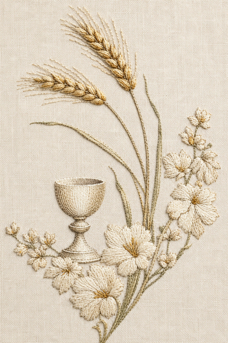 Chalice Church Linen Corner from Church Embroidery & Sacred Ornament Book 3, a digital embroidery design reference for machine embroidery designs, embroidery patterns and corner embroidery.