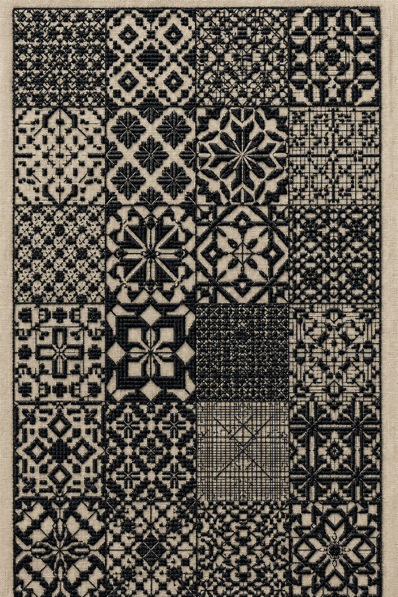 Checker Fill Sampler from Colbert Embroidery Studies Book 4, a digital embroidery design reference for machine embroidery designs, embroidery patterns and embroidery design reference.