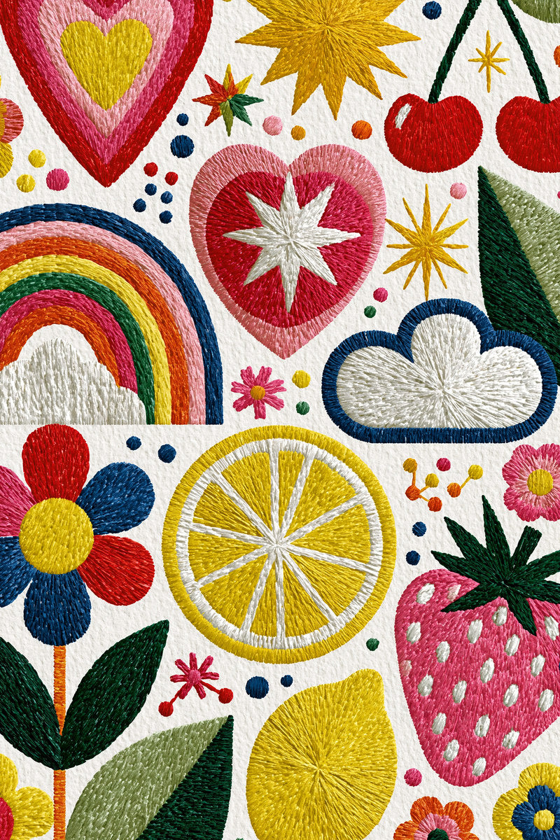 Cheerful Symbol Patch Library Plate from Color Pop Patches & Playful Motifs Book 2, a digital embroidery design reference for machine embroidery designs, embroidery patterns and embroidery design reference.