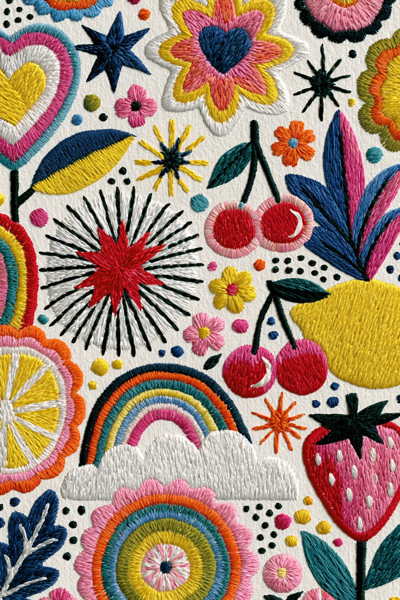 Cheerful Symbol Patch Library Plate from Color Pop Patches & Playful Motifs Book 3, a digital embroidery design reference for machine embroidery designs, embroidery patterns and embroidery design reference.