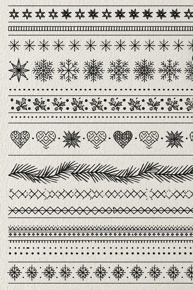 Original christmas horizontal border library design plate from Christmas Embroidery Collection Edition 1, a digital PDF embroidery design book.
