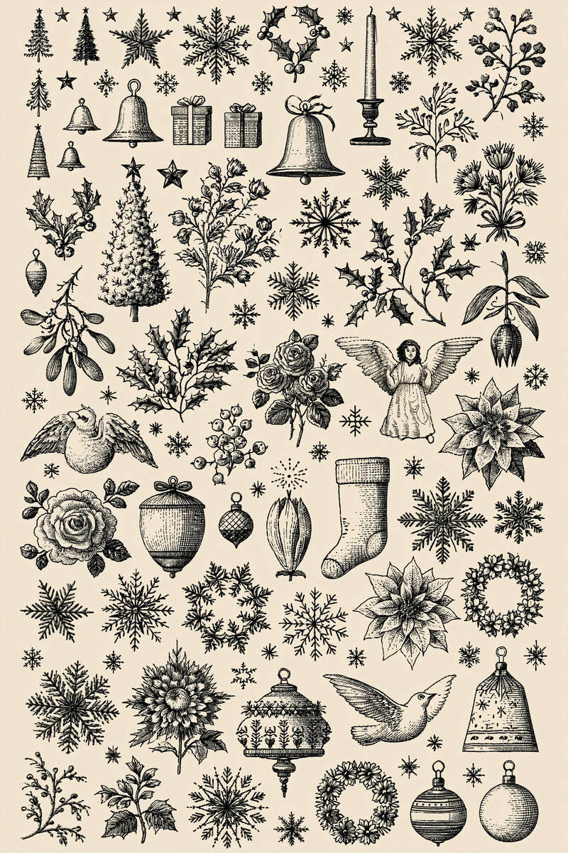 Original christmas miniature motif library design plate from Christmas Embroidery Collection Edition 2, a digital PDF embroidery design book.