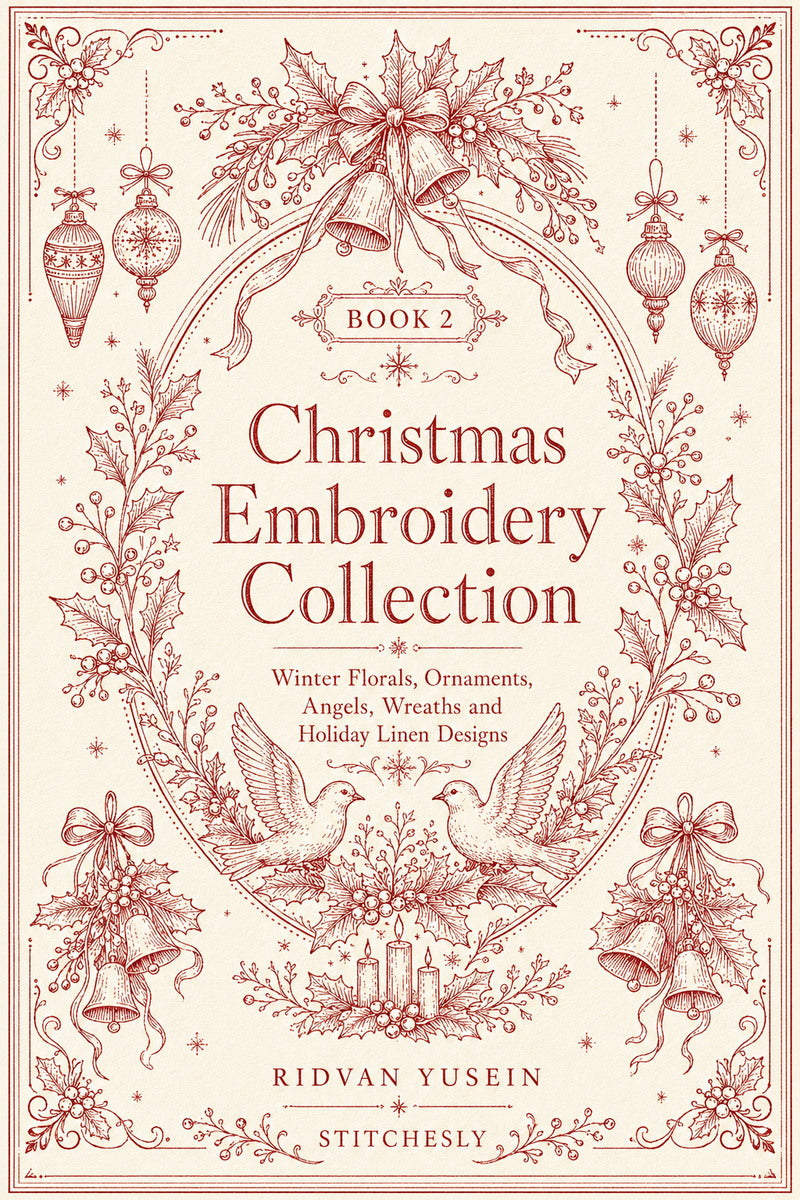 Christmas Embroidery Collection Edition 2 digital PDF design book cover, STITCHESLY.