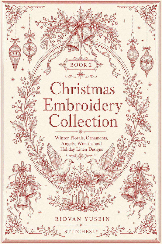Christmas Embroidery Collection Edition 2 digital PDF design book cover, STITCHESLY.