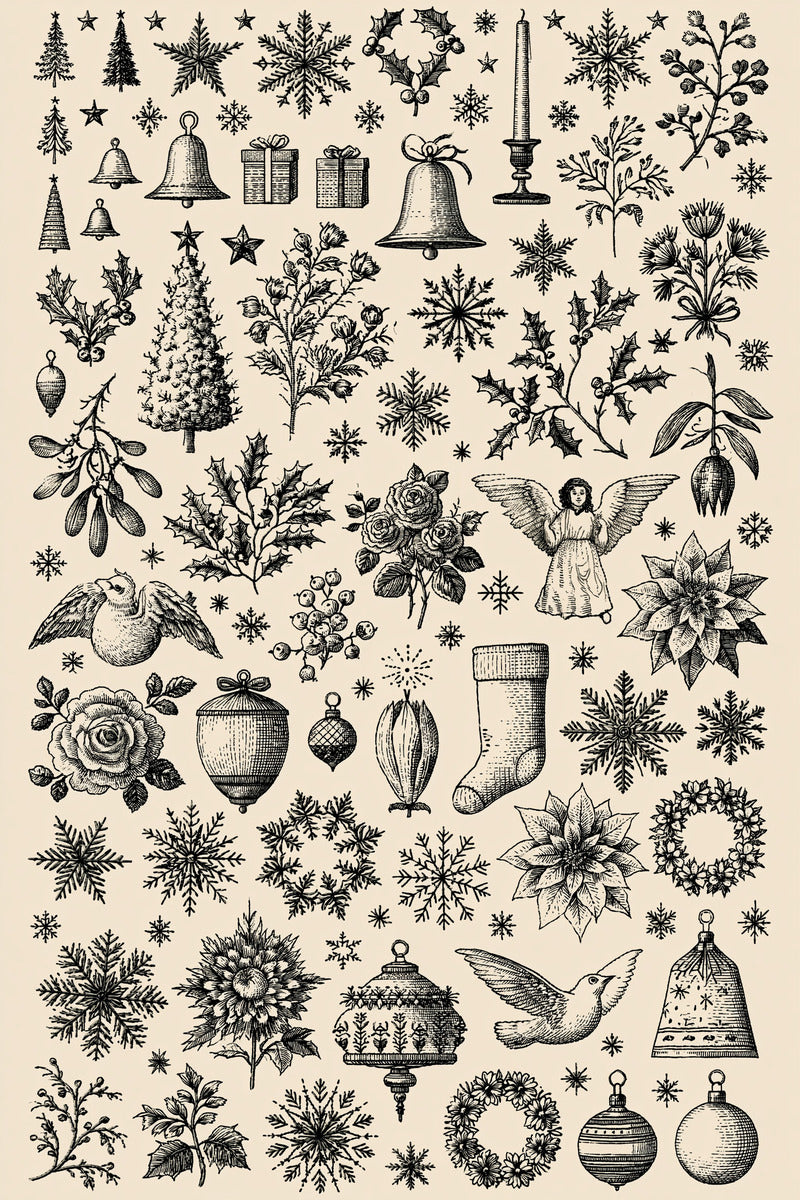 Christmas Embroidery Complete Study Plate from Christmas Embroidery Collection Book 2, a digital embroidery design reference for machine embroidery designs, embroidery patterns and seasonal embroidery motifs.