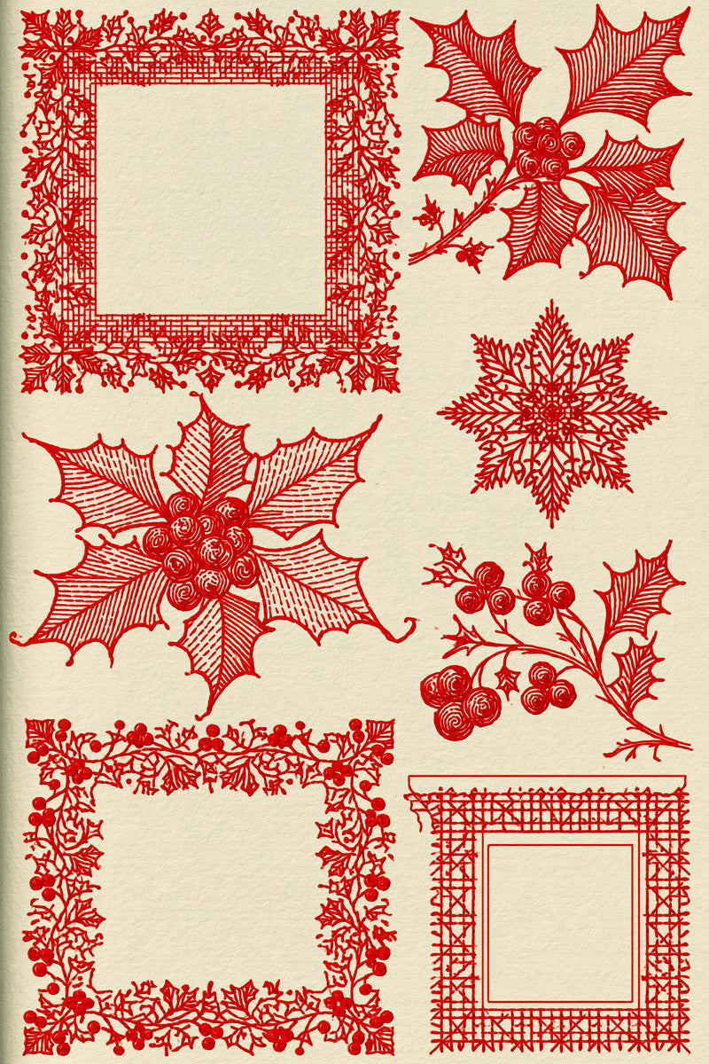 Christmas Linen Corner And Edge from Christmas Embroidery Collection Book 4, a digital embroidery design reference for machine embroidery designs, embroidery patterns and border and edge embroidery.