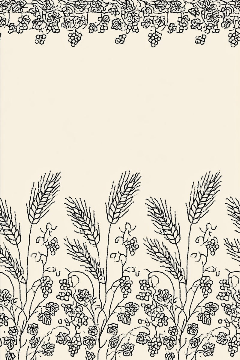 Original drawing of wheat and grapevine altar border from Church Embroidery and Sacred Ornament Edition One.