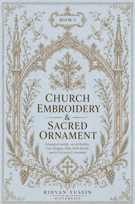 Church Embroidery and Sacred Ornament Book Three cover, view 2.