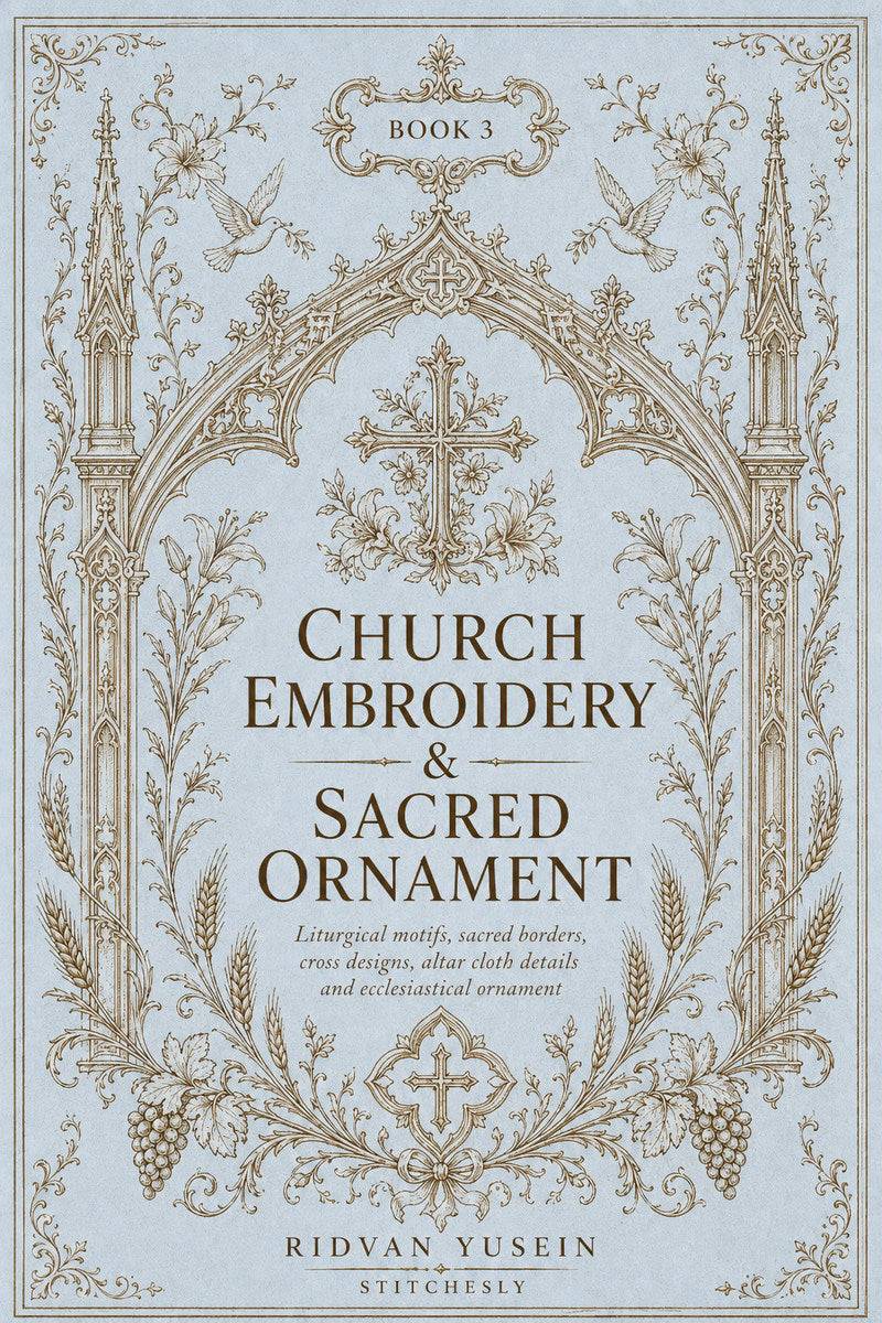 Church Embroidery and Sacred Ornament Book Three cover, view 2.