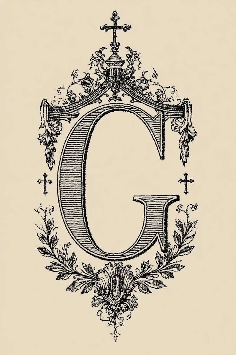 Church Monogram Frame 02 from Church Embroidery & Sacred Ornament Book 3, a digital embroidery design reference for machine embroidery designs, embroidery patterns and frames and monogram spaces.