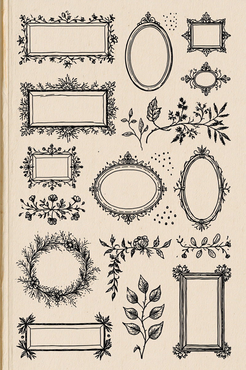 Classic Embroidery Pattern Book Plate from Classic Frames & Borders Book 9, a digital embroidery design reference for machine embroidery designs, embroidery patterns and border and edge embroidery.