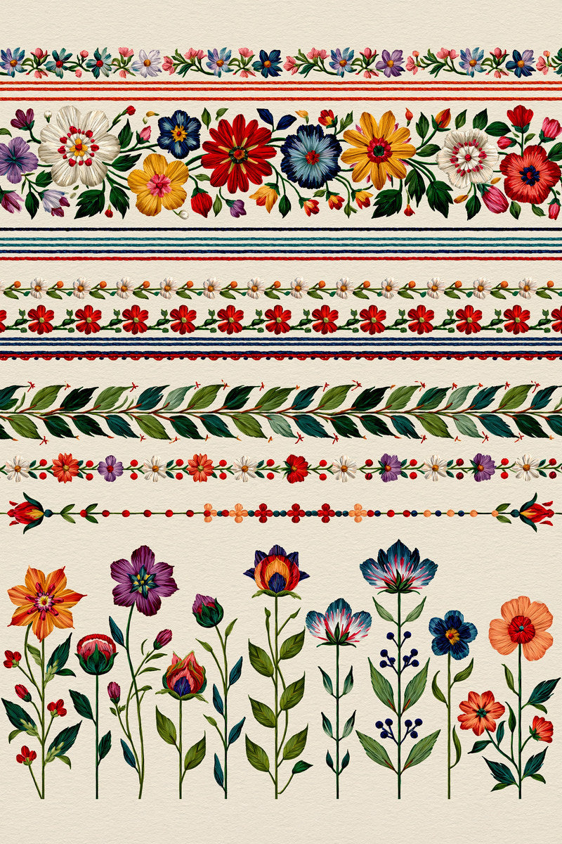 Classic Floral Border And Edge 02 from Classic Frames & Borders Book 10, a digital embroidery design reference for machine embroidery designs, embroidery patterns and border and edge embroidery.