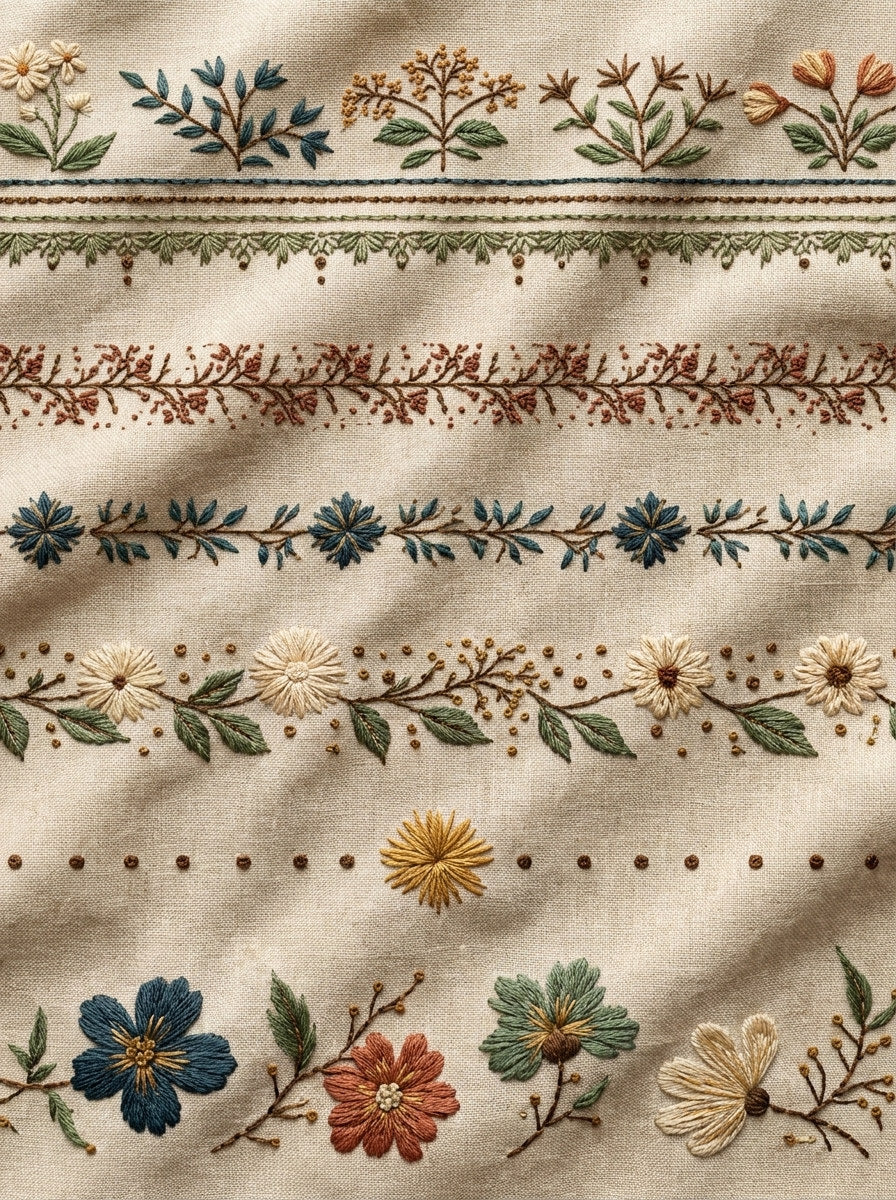 Classic Floral Border And Edge 02 from Classic Frames & Borders Book 1, a digital embroidery design reference for machine embroidery designs, embroidery patterns and border and edge embroidery.