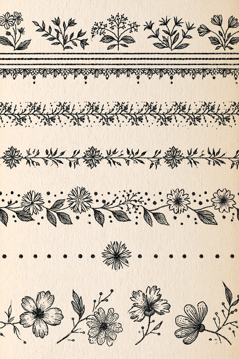 Classic Floral Border And Edge from Classic Frames & Borders Book 1, a digital embroidery design reference for machine embroidery designs, embroidery patterns and border and edge embroidery.