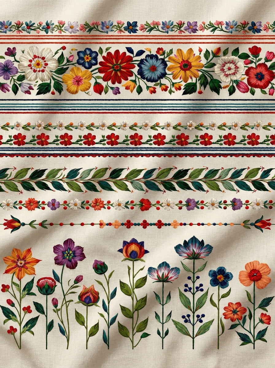 Classic Floral Border And Edge from Classic Frames & Borders Book 10, a digital embroidery design reference for machine embroidery designs, embroidery patterns and border and edge embroidery.