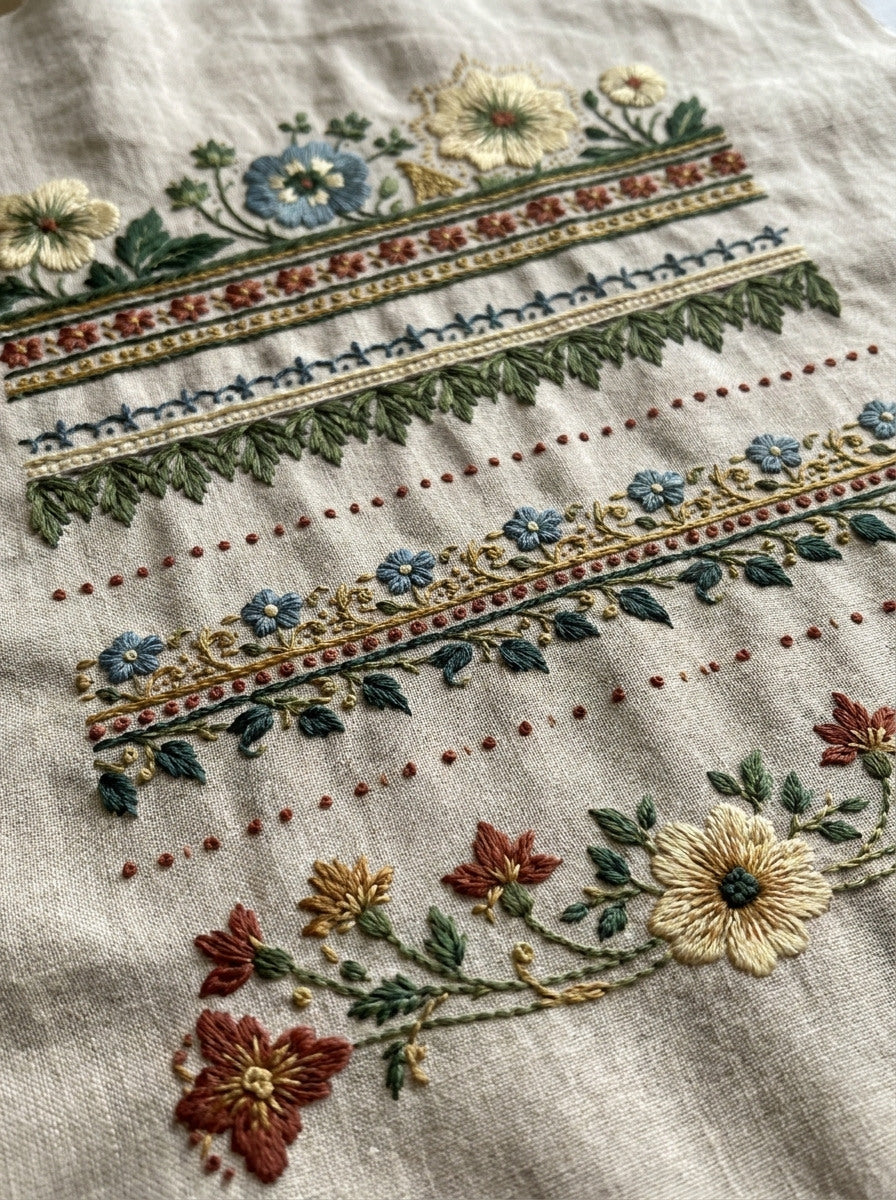 Classic Floral Border And Edge from Classic Frames & Borders Book 8, a digital embroidery design reference for machine embroidery designs, embroidery patterns and border and edge embroidery.