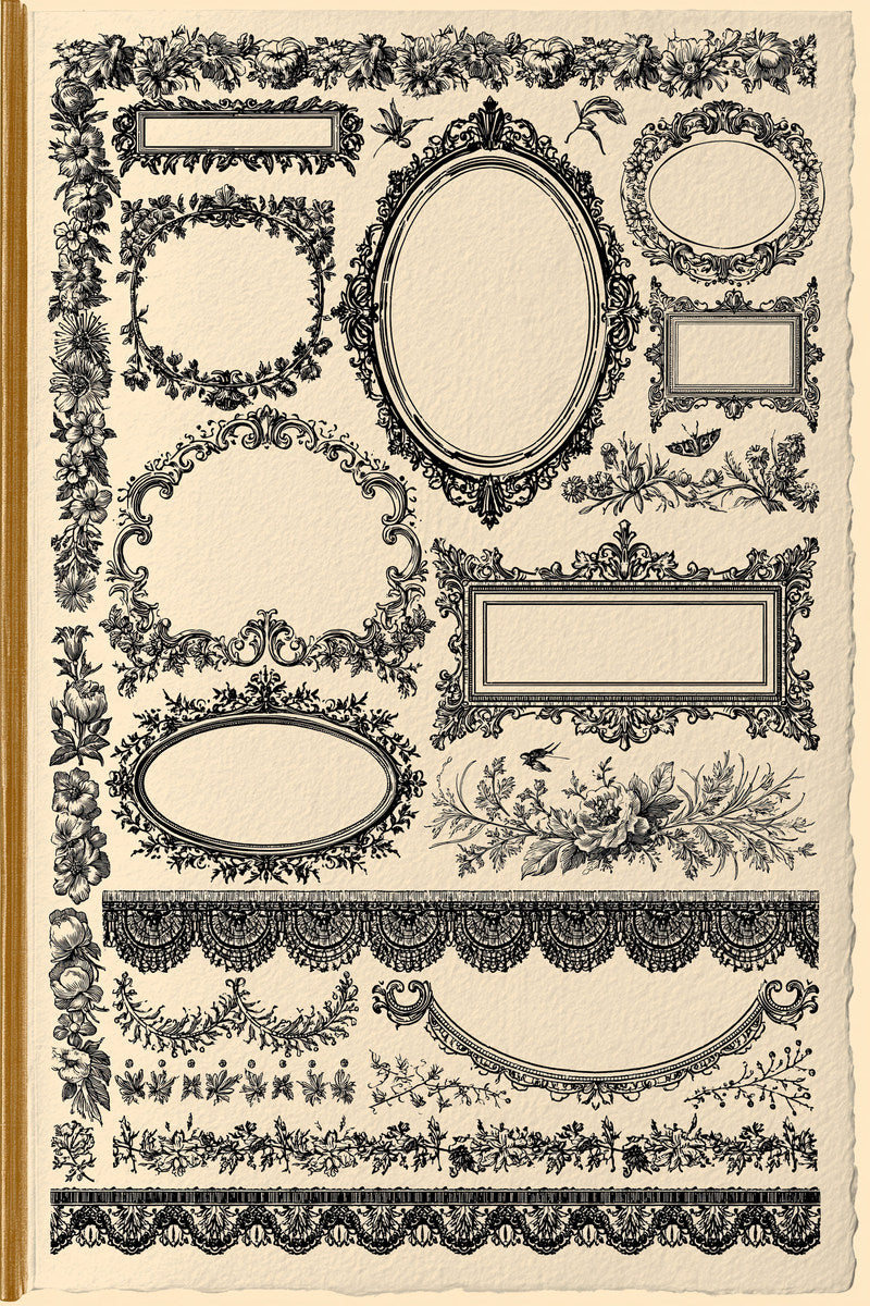 Classic Frame And Border Embroidery from Classic Frames & Borders Book 6, a digital embroidery design reference for machine embroidery designs, embroidery patterns and border and edge embroidery.