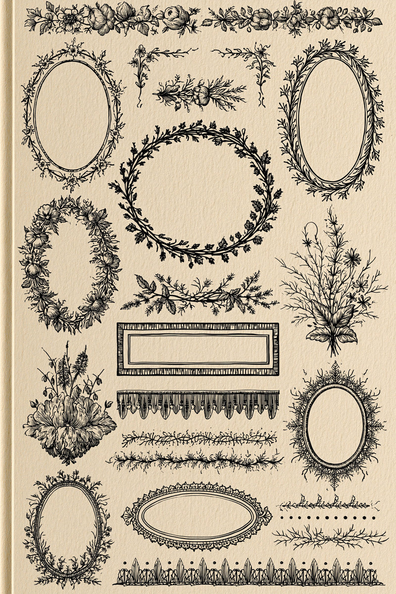 Classic Frame And Border Embroidery from Classic Frames & Borders Book 7, a digital embroidery design reference for machine embroidery designs, embroidery patterns and border and edge embroidery.