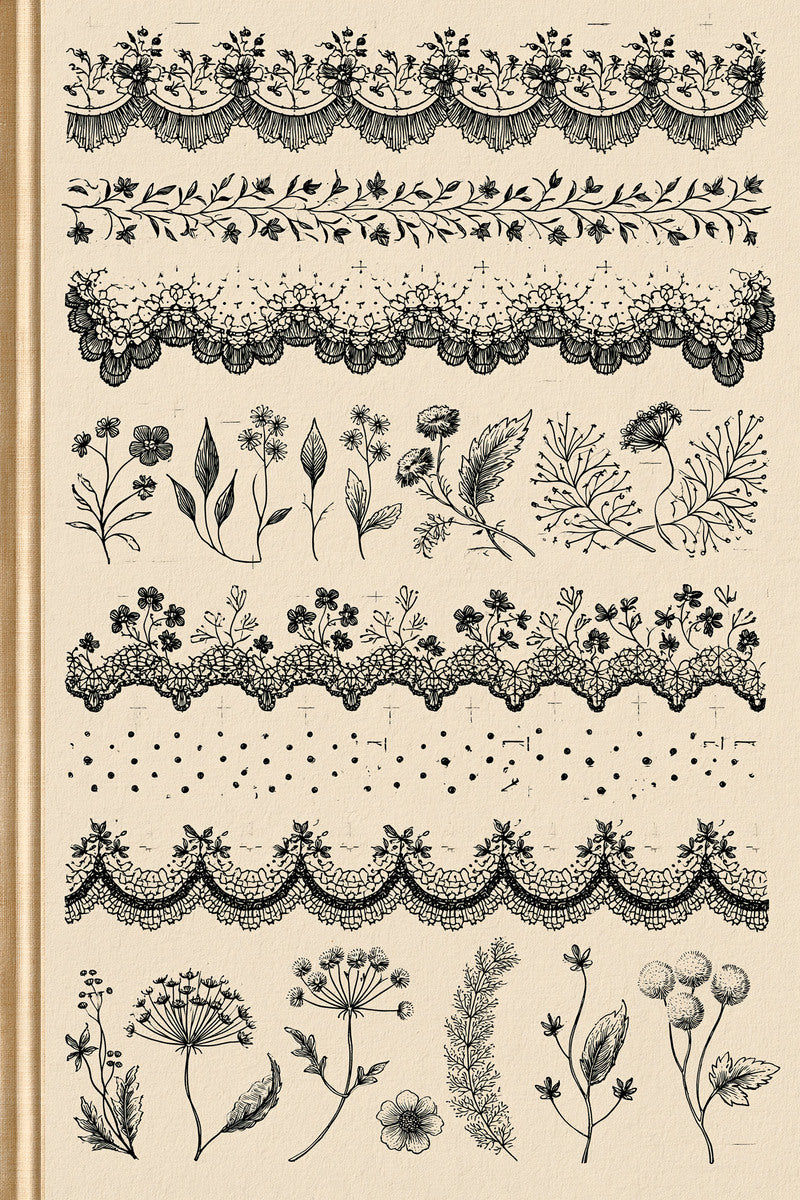 Classic Frame And Border Embroidery from Classic Frames & Borders Book 9, a digital embroidery design reference for machine embroidery designs, embroidery patterns and border and edge embroidery.