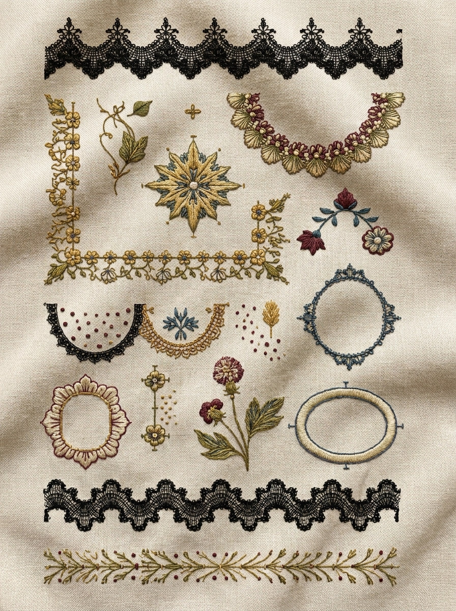Classic Frame And Png from Classic Frames & Borders Book 8, a digital embroidery design reference for machine embroidery designs, embroidery patterns and border and edge embroidery.