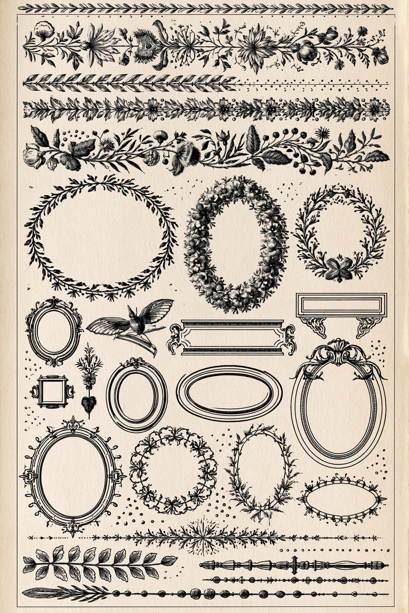 Classic Frames And Borders Embroidery from Classic Frames & Borders Book 5, a digital embroidery design reference for machine embroidery designs, embroidery patterns and border and edge embroidery.
