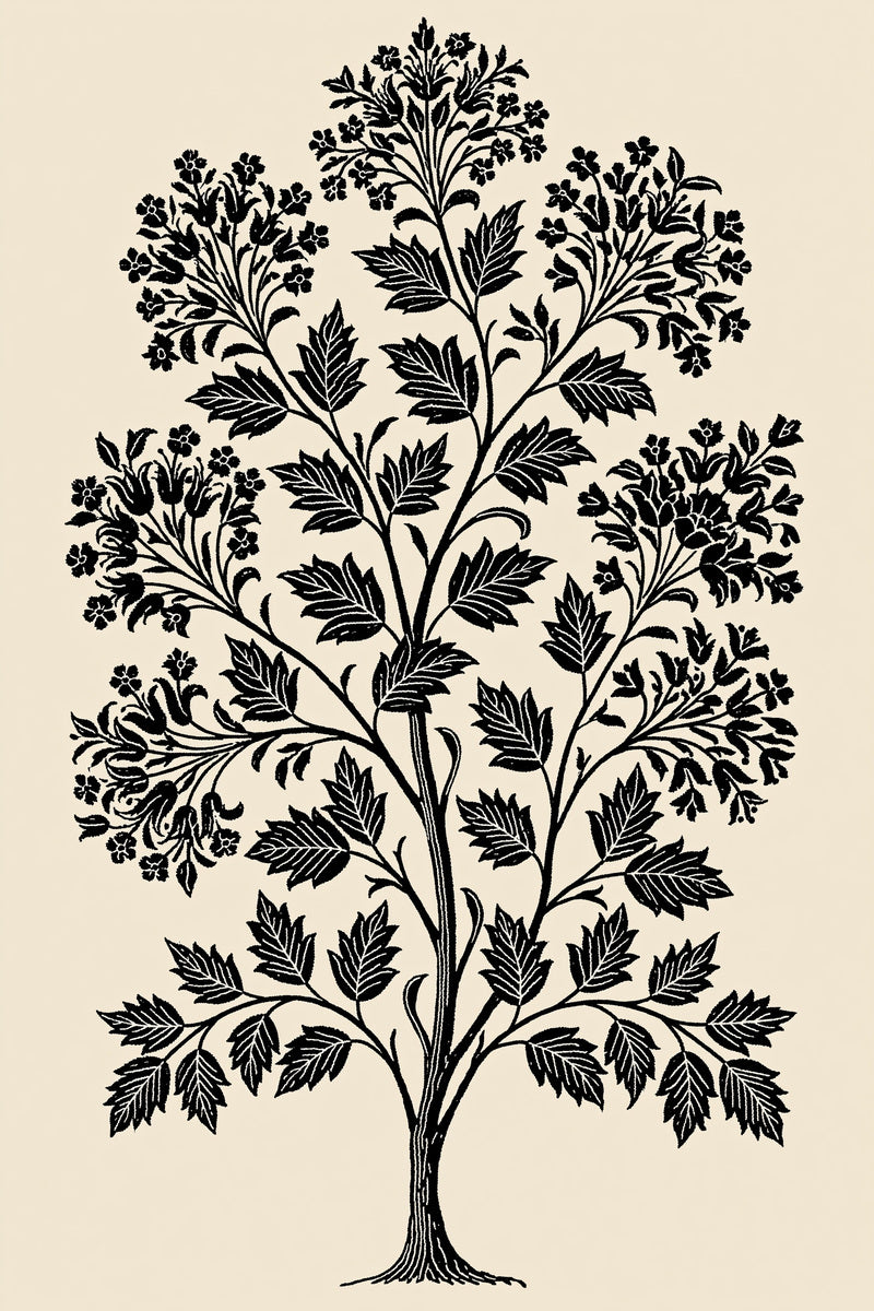Classic Jacobean Tree Of Life 02 from Jacobean & Crewel Embroidery Book 2, a digital embroidery design reference for machine embroidery designs, embroidery patterns and embroidery design reference.