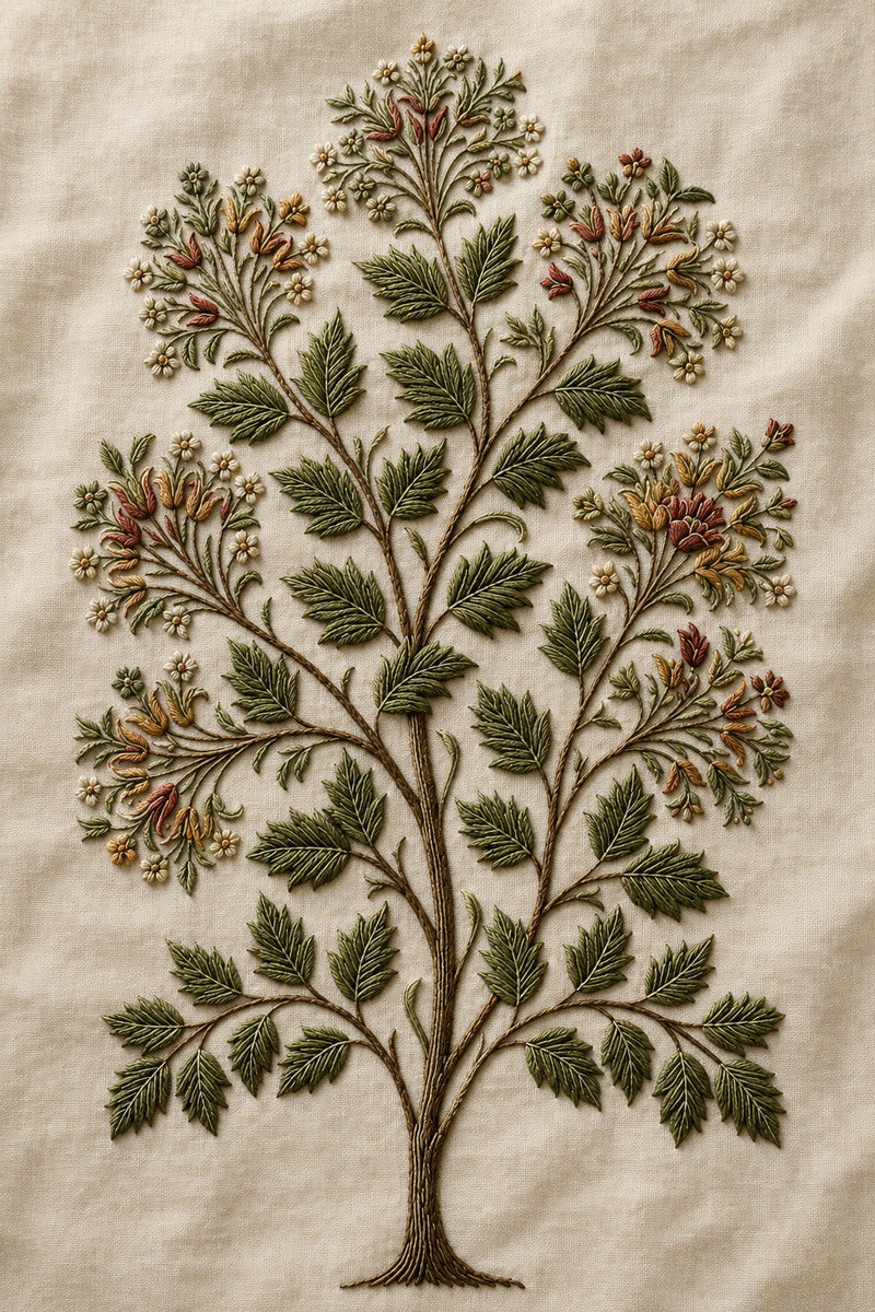 Classic Jacobean Tree Of Life from Jacobean & Crewel Embroidery Book 2, a digital embroidery design reference for machine embroidery designs, embroidery patterns and embroidery design reference.