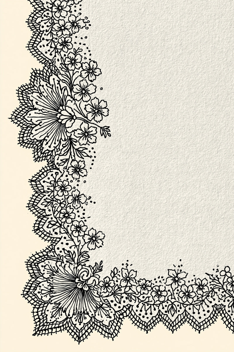 Classic Lace Corner And Border from Classic Frames & Borders Book 6, a digital embroidery design reference for machine embroidery designs, embroidery patterns and border and edge embroidery.