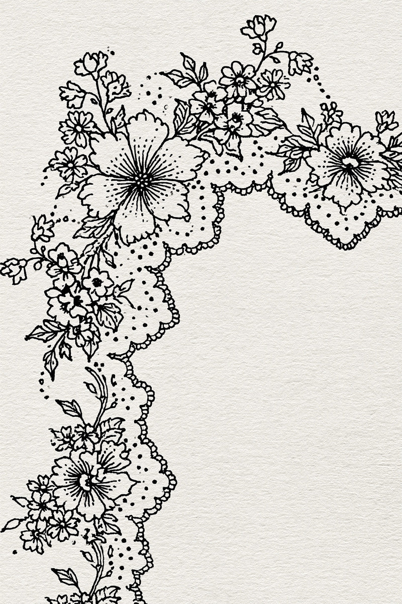 Classic Lace Corner And Border from Classic Frames & Borders Book 7, a digital embroidery design reference for machine embroidery designs, embroidery patterns and border and edge embroidery.