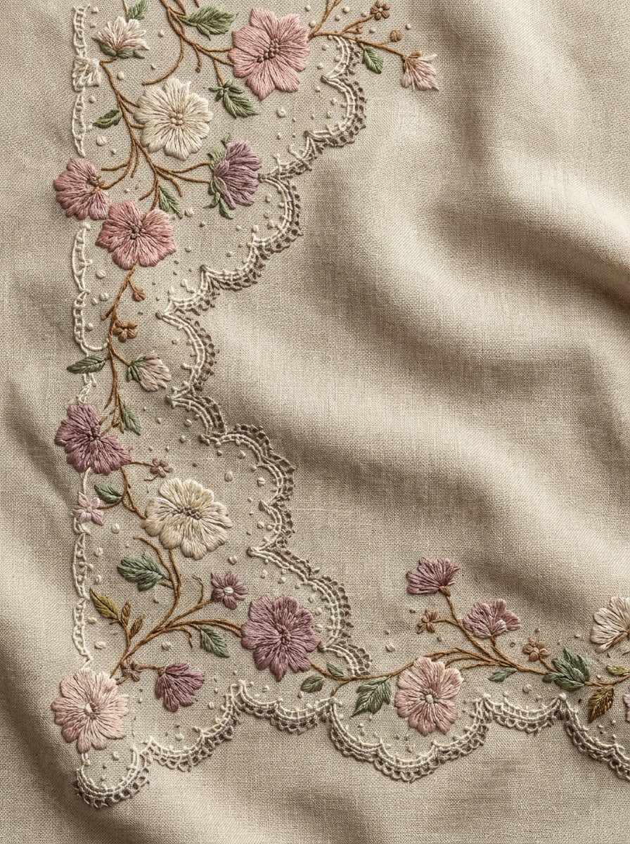 Classic Lace Corner And Border from Classic Frames & Borders Book 2, a digital embroidery design reference for machine embroidery designs, embroidery patterns and border and edge embroidery.