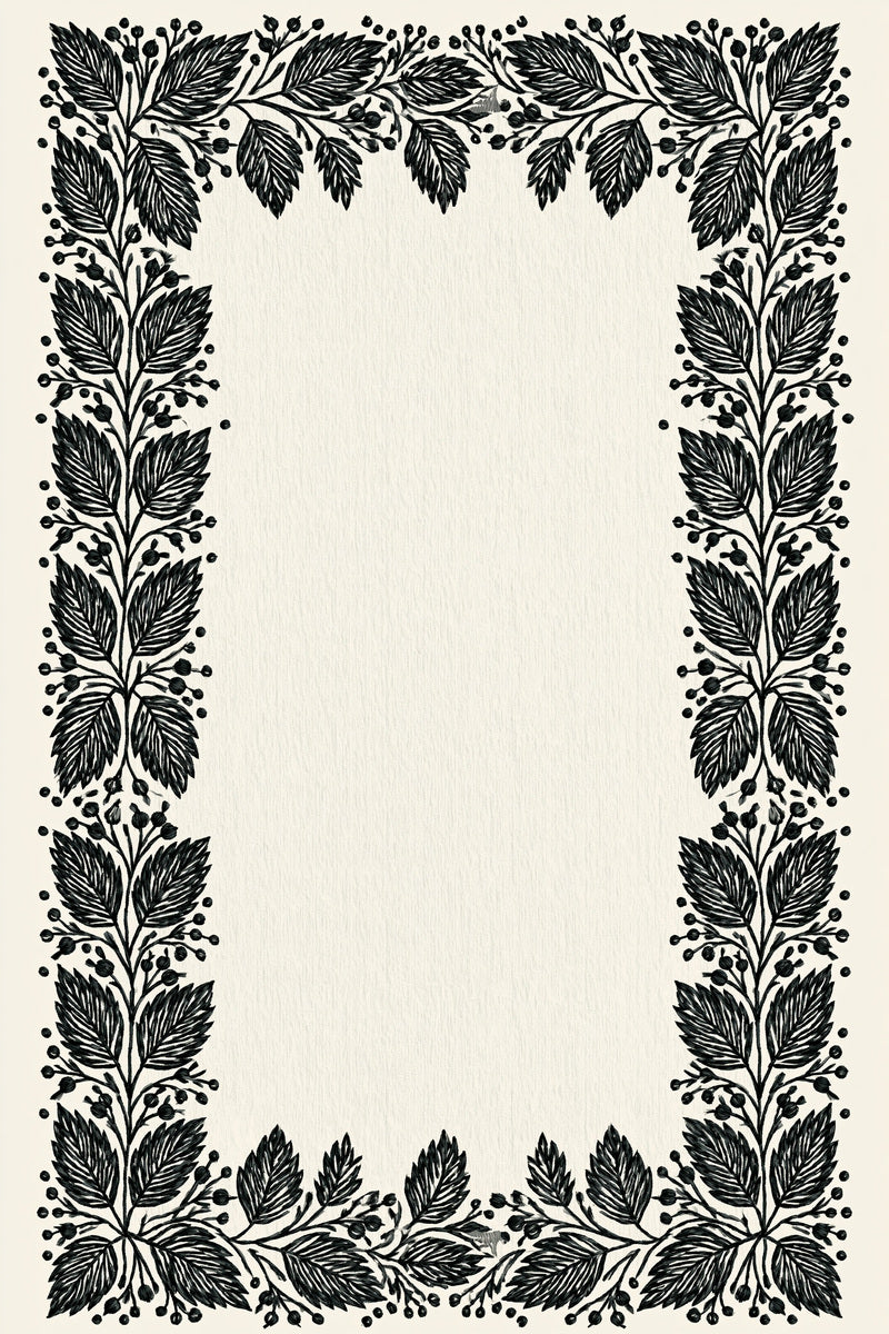 Classic Leaf Border Classic Frame from Classic Frames & Borders Book 3, a digital embroidery design reference for machine embroidery designs, embroidery patterns and border and edge embroidery.