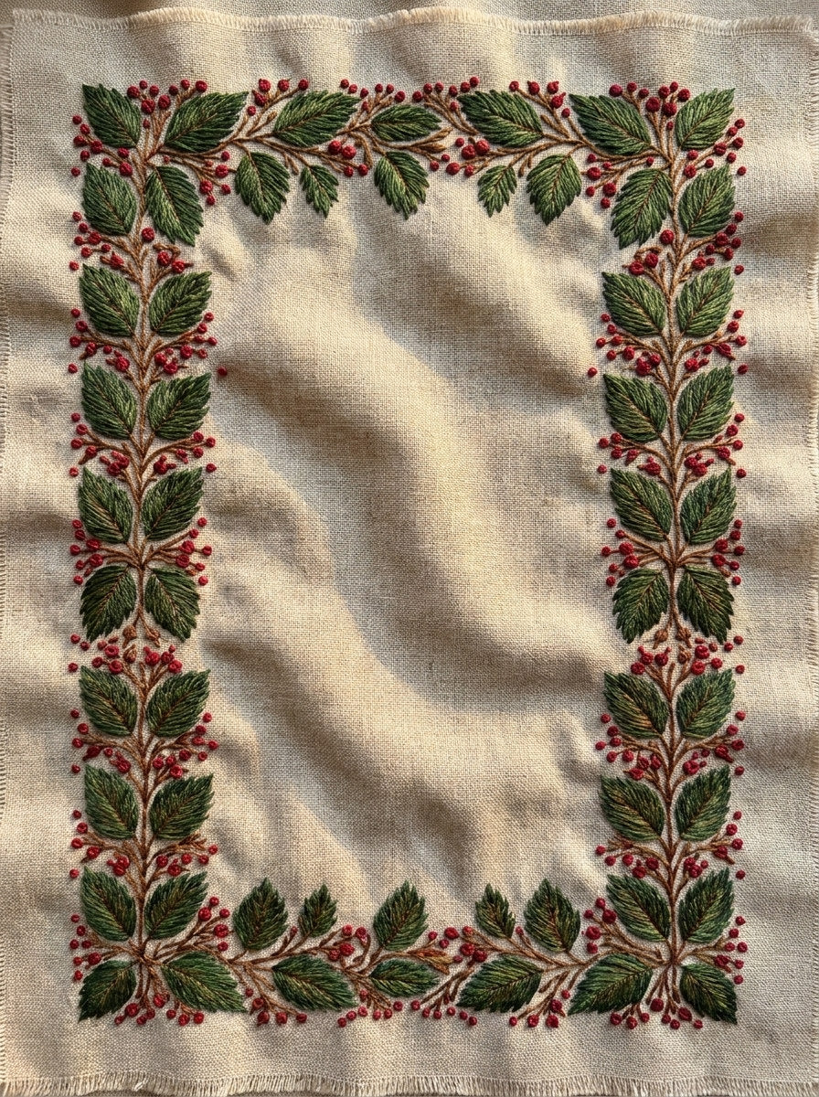 Classic Leaf Border Classic Frame from Classic Frames & Borders Book 3, a digital embroidery design reference for machine embroidery designs, embroidery patterns and border and edge embroidery.