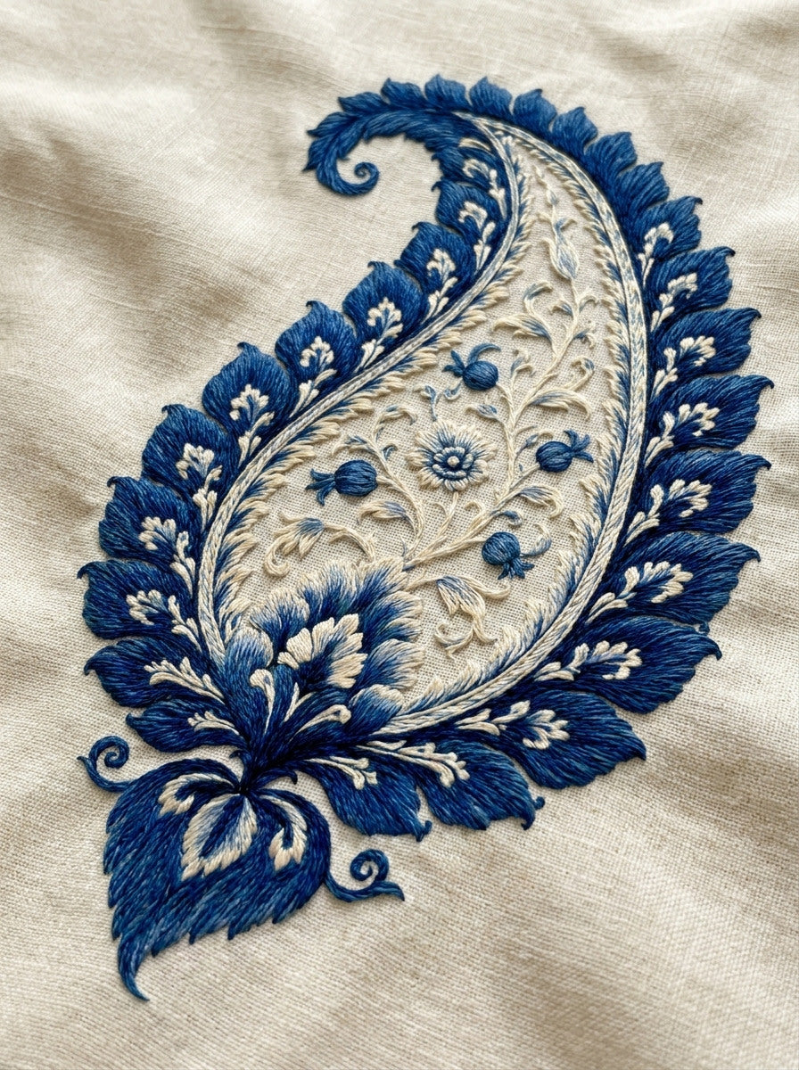 Classic Paisley Boteh Motif Mughal from Mughal, Persian & Oriental Embroidery Book 4, a digital embroidery design reference for machine embroidery designs, embroidery patterns and embroidery design reference.