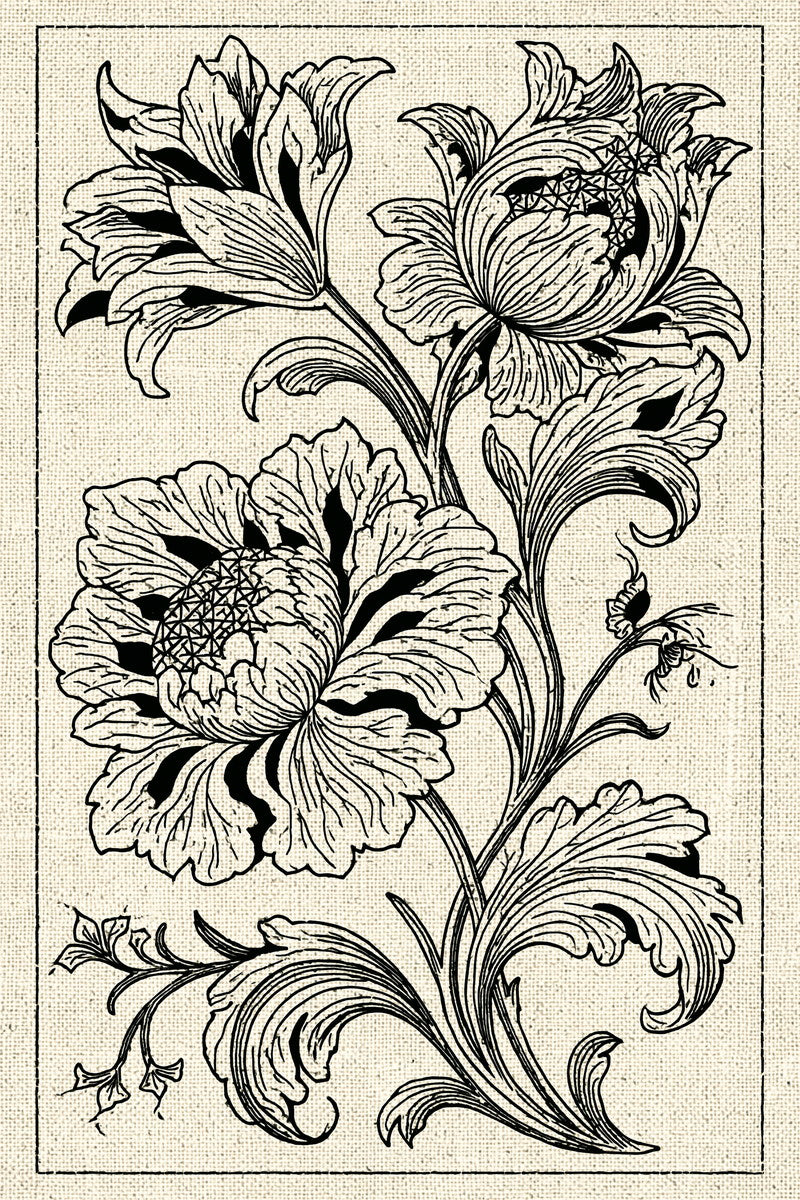 Colbert Broderie Interpretation Panel 02 from Colbert Embroidery Studies Book 1, a digital embroidery design reference for machine embroidery designs, embroidery patterns and lace and broderie details.