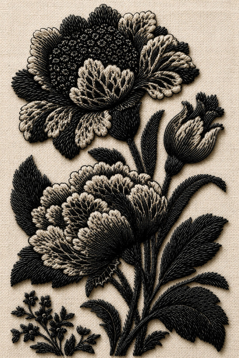 Colbert Broderie Interpretation Panel from Colbert Embroidery Studies Book 2, a digital embroidery design reference for machine embroidery designs, embroidery patterns and lace and broderie details.