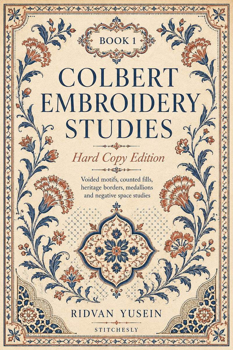 Original cover 2 of Colbert Embroidery Studies Book One, digital hand embroidery design reference.