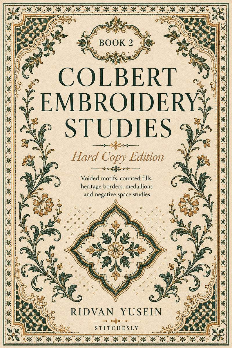 Original cover 2 of Colbert Embroidery Studies Book Two, digital hand embroidery design reference.