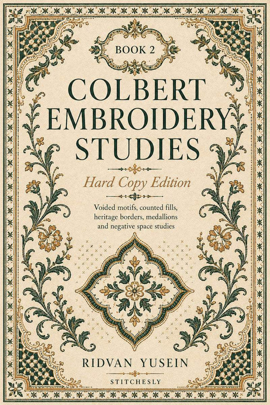 Original cover 2 of Colbert Embroidery Studies Book Two, digital hand embroidery design reference.